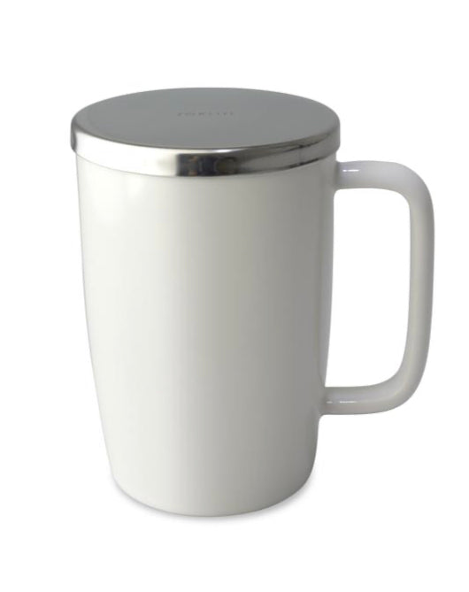 Dew Brew-in-Mug with infuser & lid WHITE