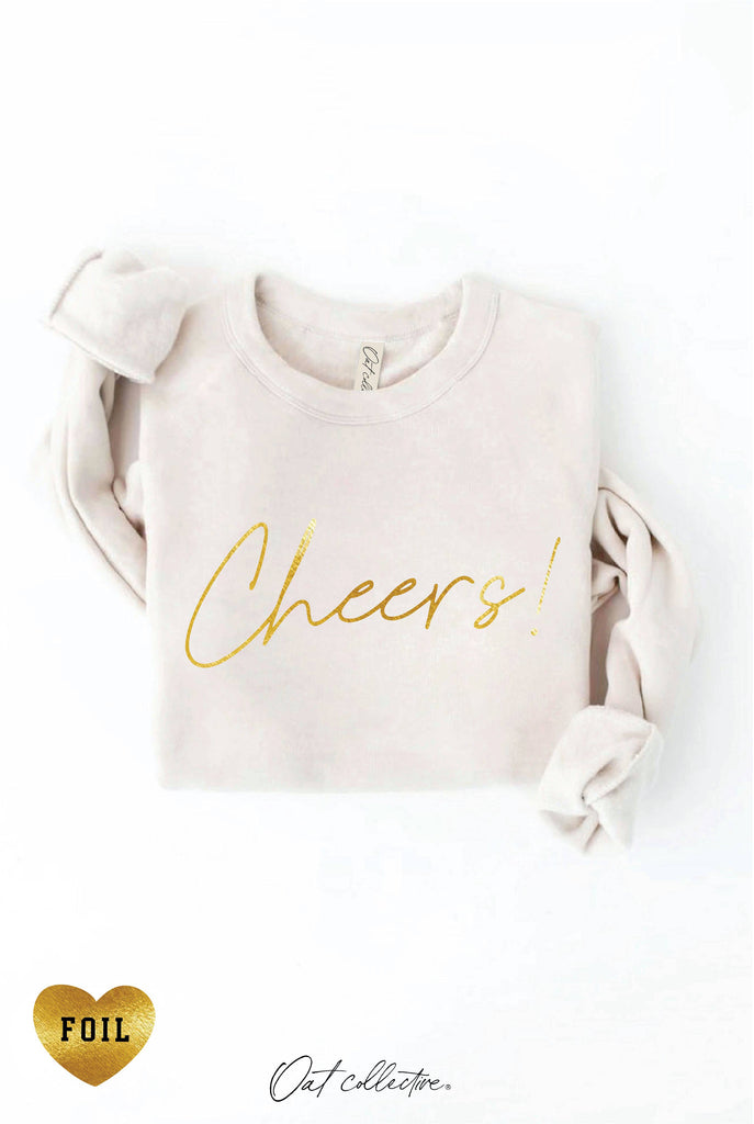 CHEERS! FOIL  Graphic Sweatshirt: HEATHER DUST