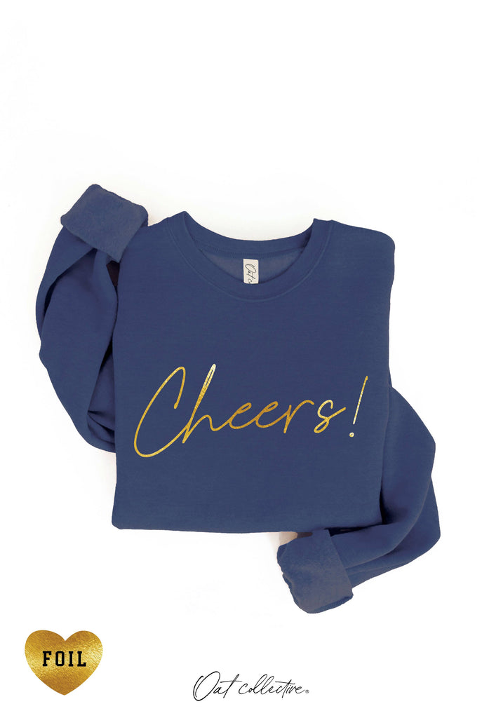 CHEERS! FOIL  Graphic Sweatshirt: HEATHER DUST
