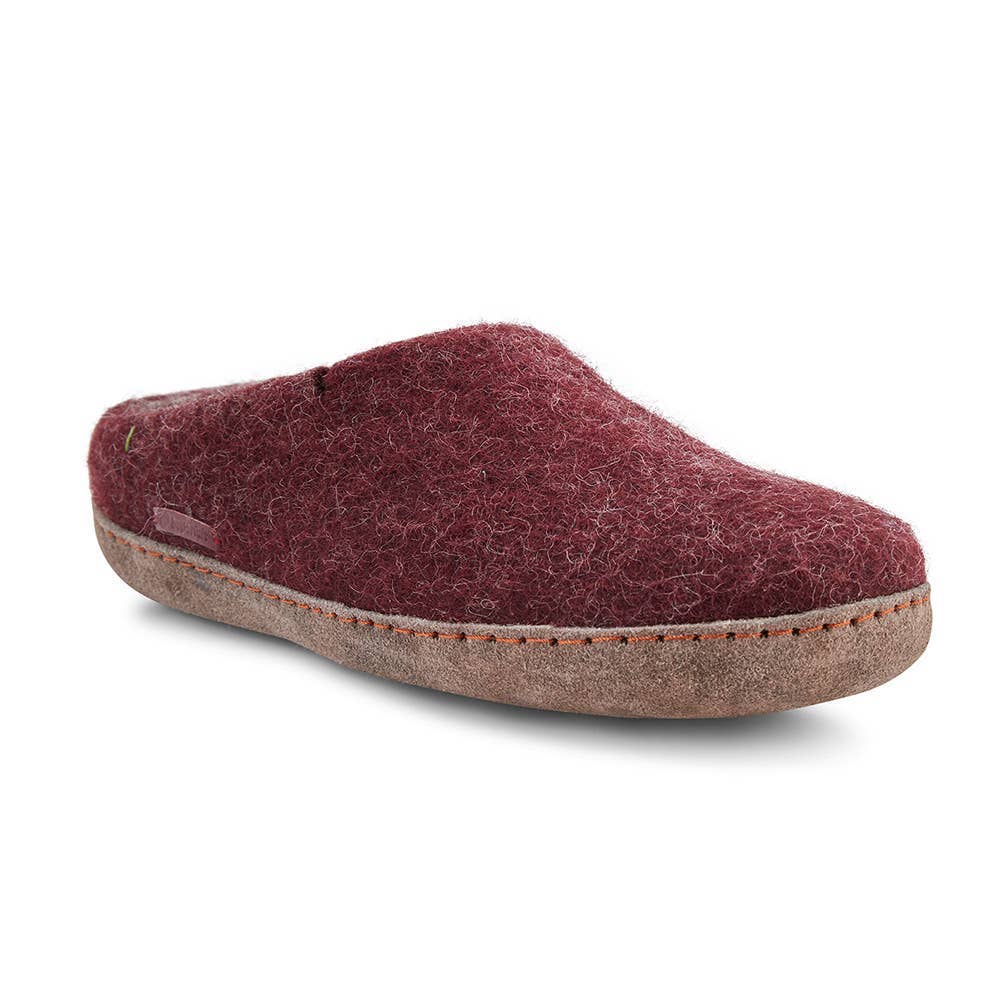 Classic Slipper with leather sole: Grey / Wool / 42