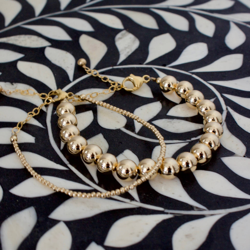 Chunky Gold Filled Round Bead Bracelet