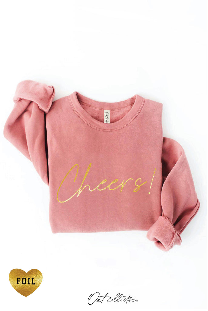 CHEERS! FOIL  Graphic Sweatshirt: HEATHER DUST