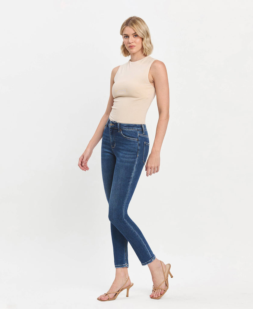 HIGH RISE ANKLE SKINNY JEANS
