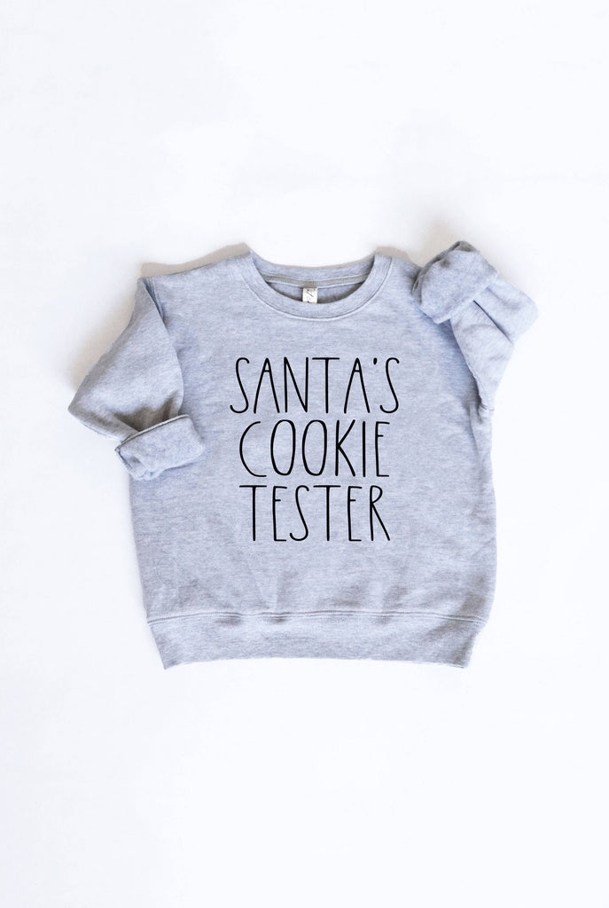 SANTA'S COOKIE TESTER Toddler Graphic Sweatshirt : DARK GREY