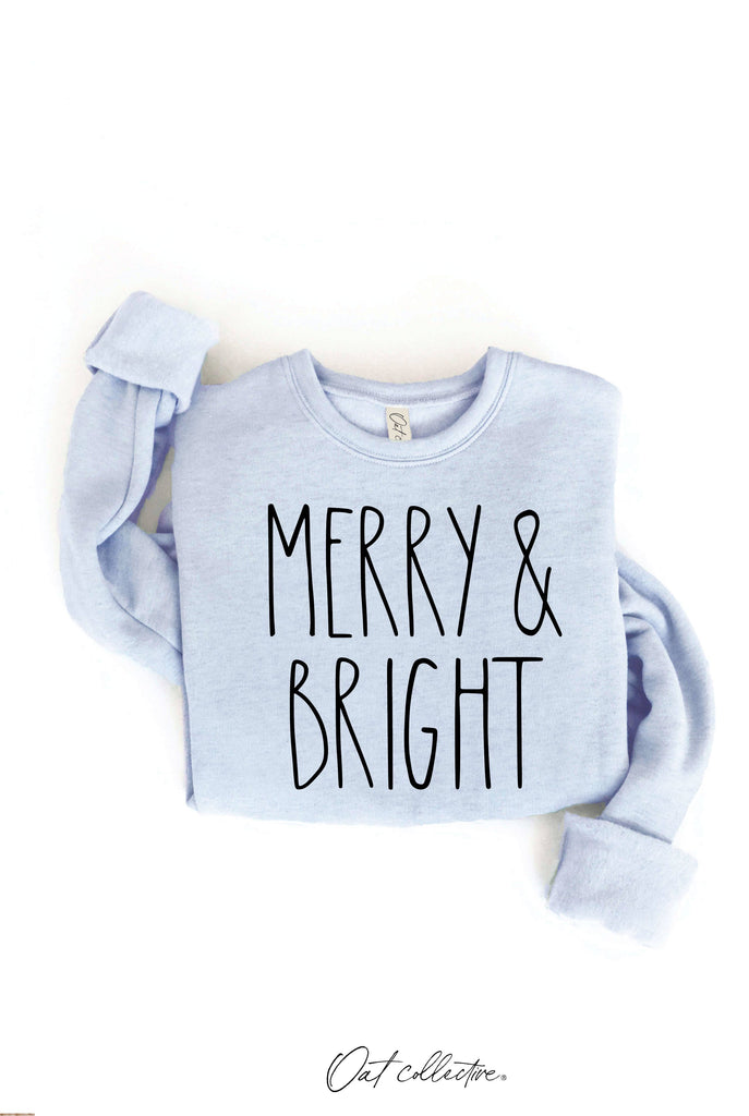 MERRY AND BRIGHT  Graphic Sweatshirt     : MAUVE