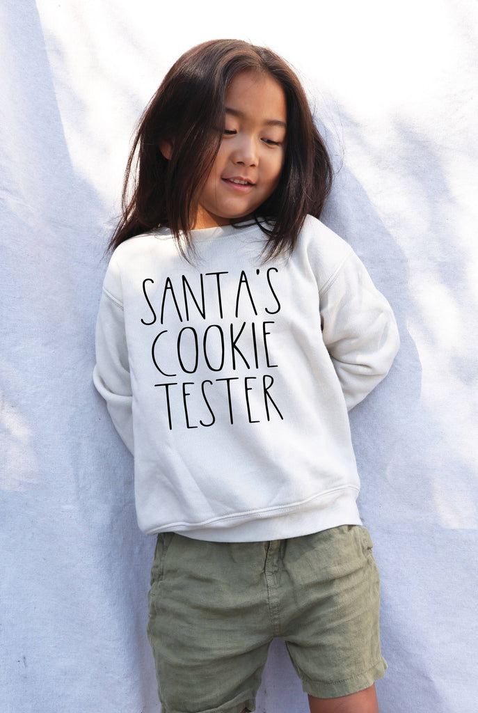 SANTA'S COOKIE TESTER Toddler Graphic Sweatshirt : DARK GREY