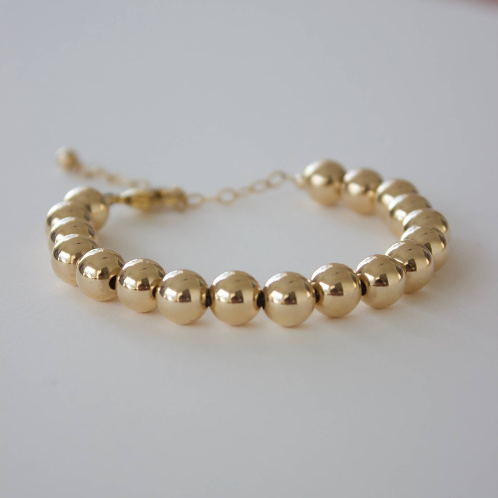 Chunky Gold Filled Round Bead Bracelet
