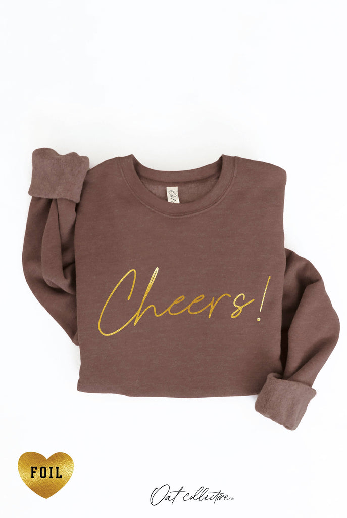 CHEERS! FOIL  Graphic Sweatshirt: HEATHER DUST