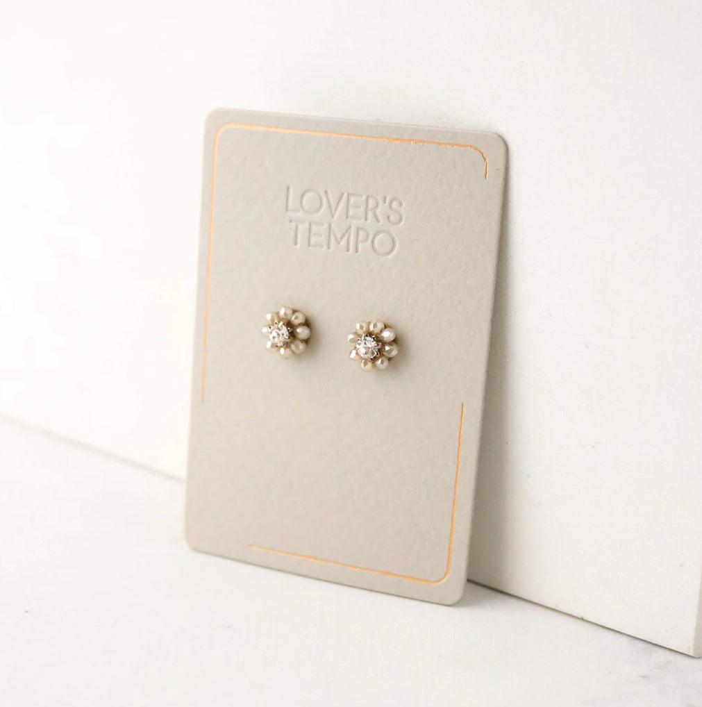 Lover's Tempo - Forget me not stud earrings creme