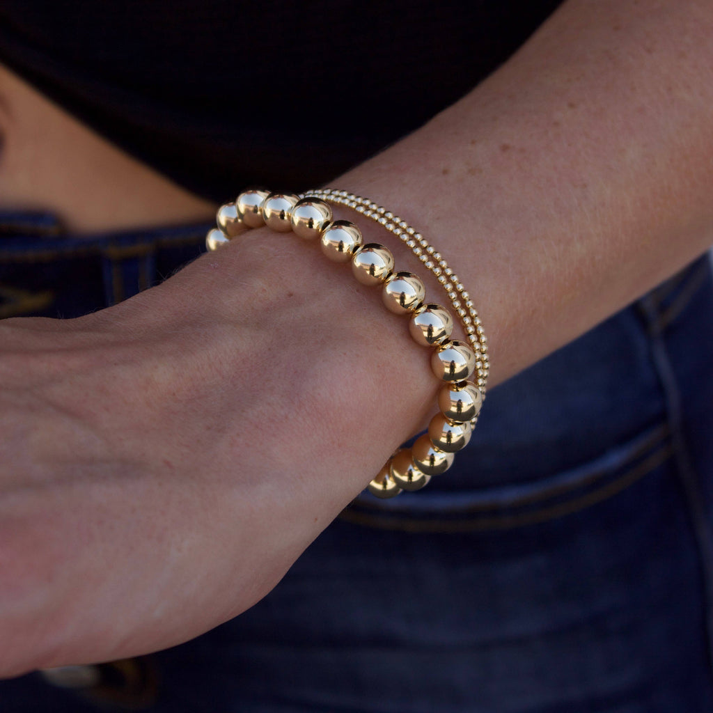 Chunky Gold Filled Round Bead Bracelet