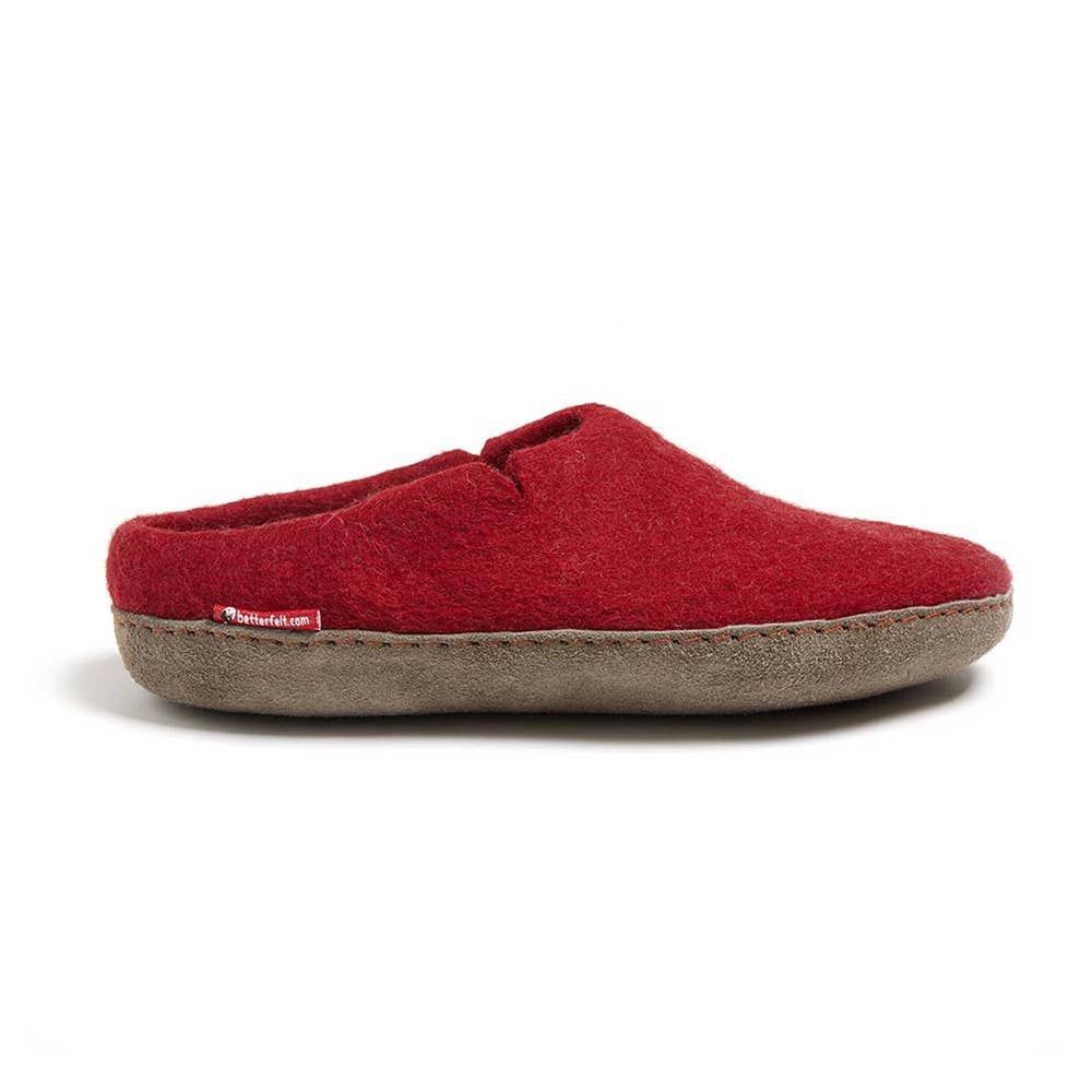 Classic Slipper with leather sole: Grey / Wool / 42