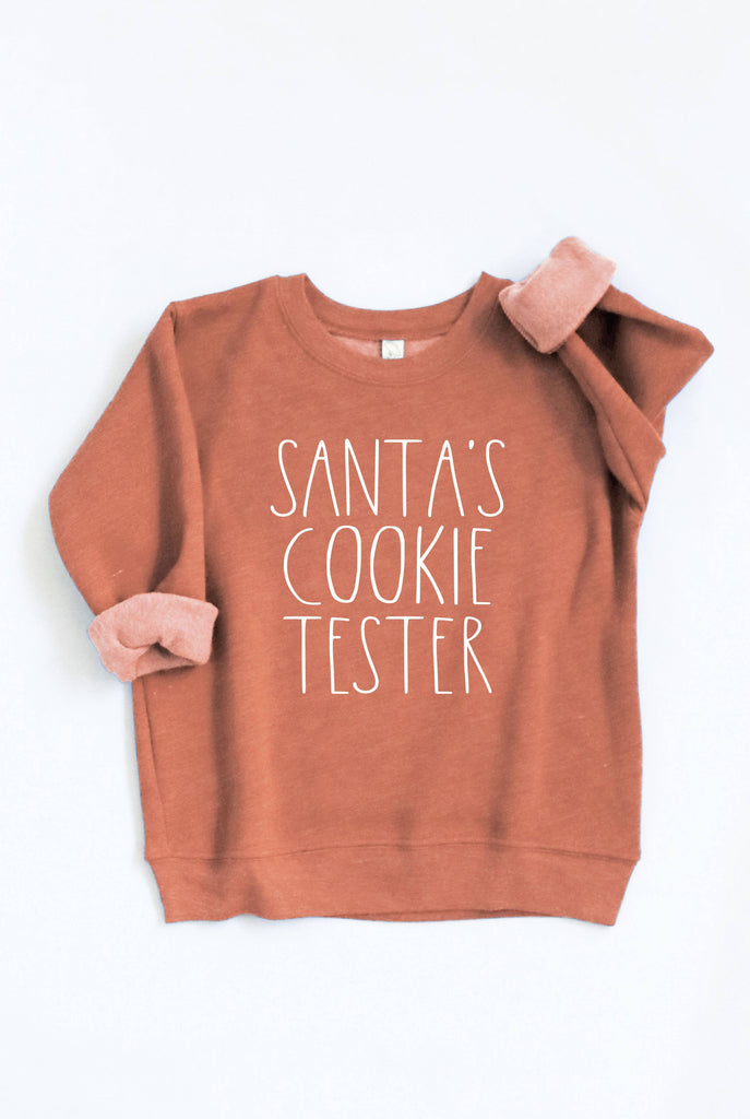 SANTA'S COOKIE TESTER Toddler Graphic Sweatshirt : DARK GREY