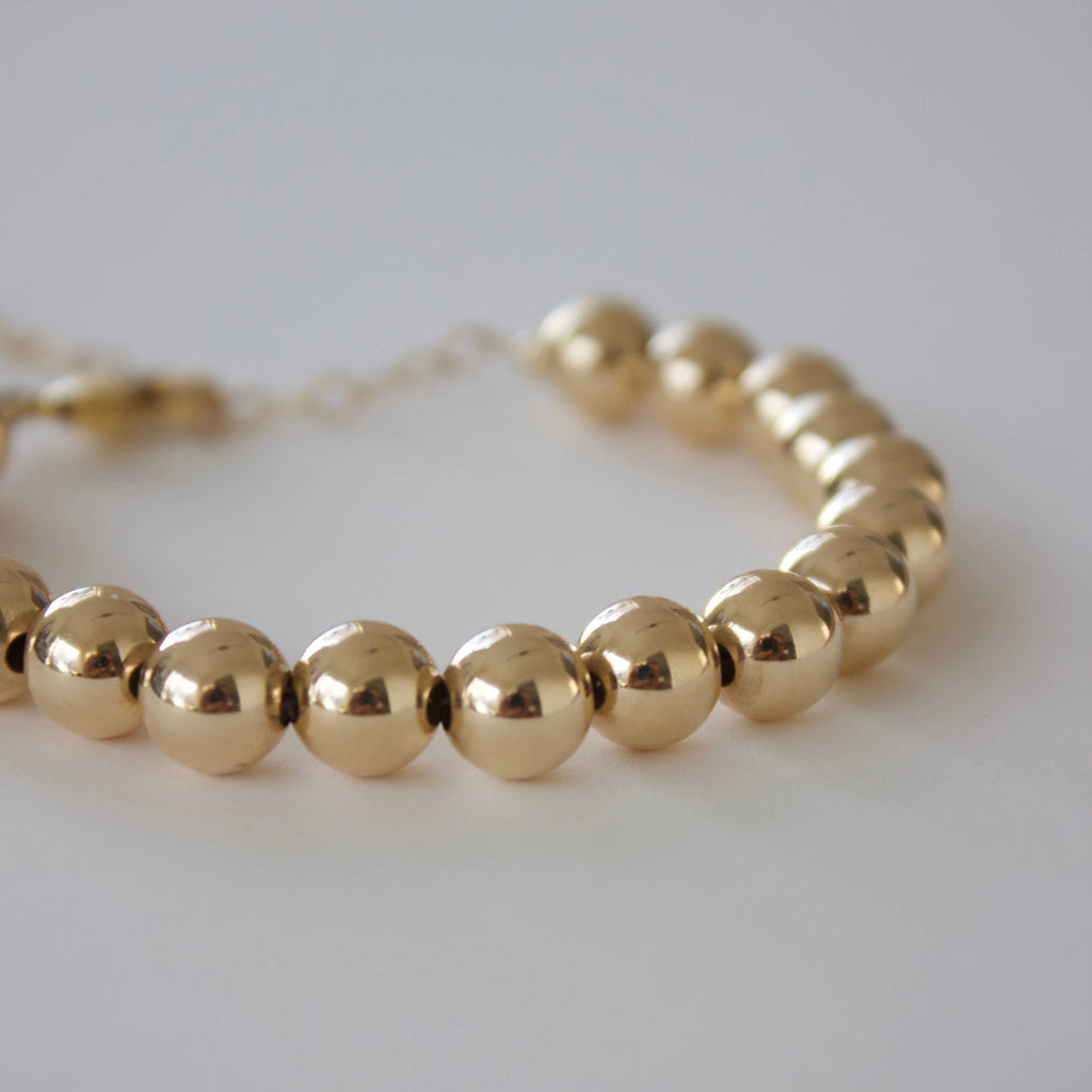 Chunky Gold Filled Round Bead Bracelet