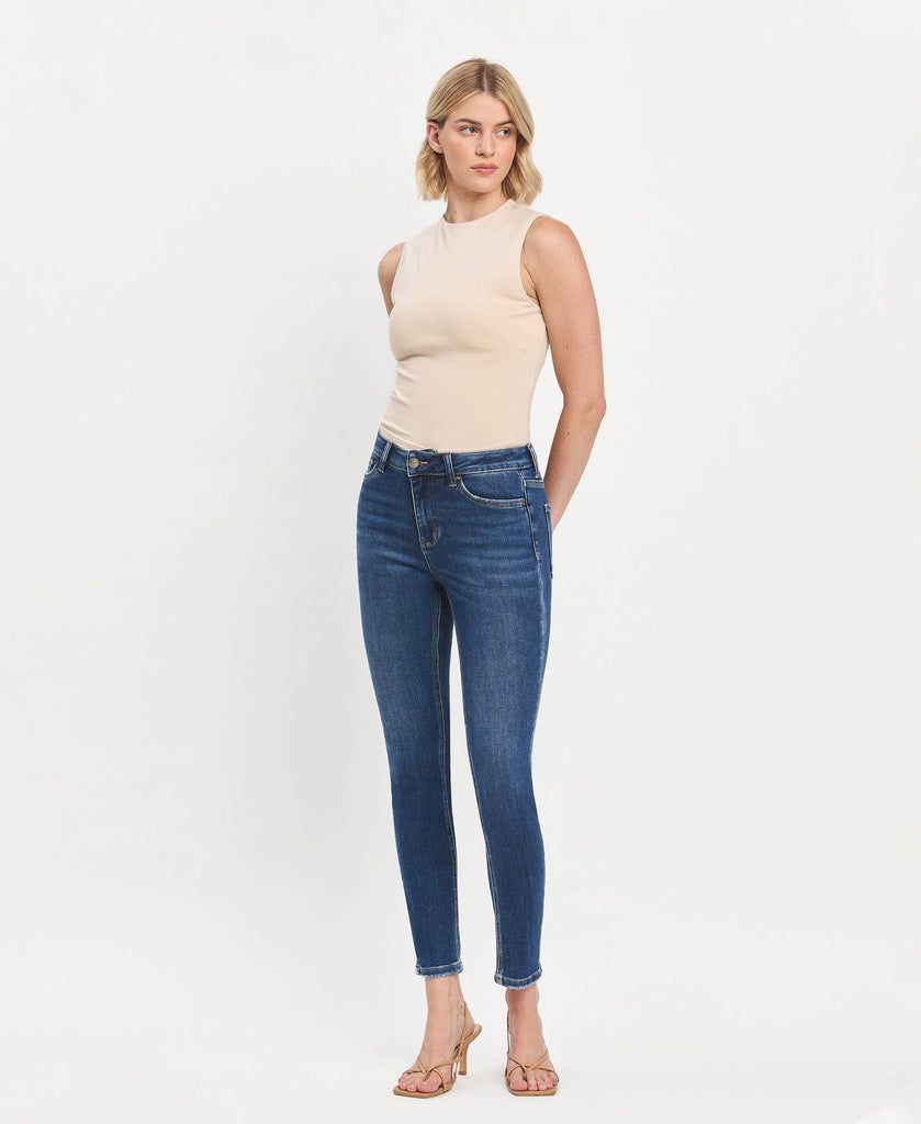 HIGH RISE ANKLE SKINNY JEANS