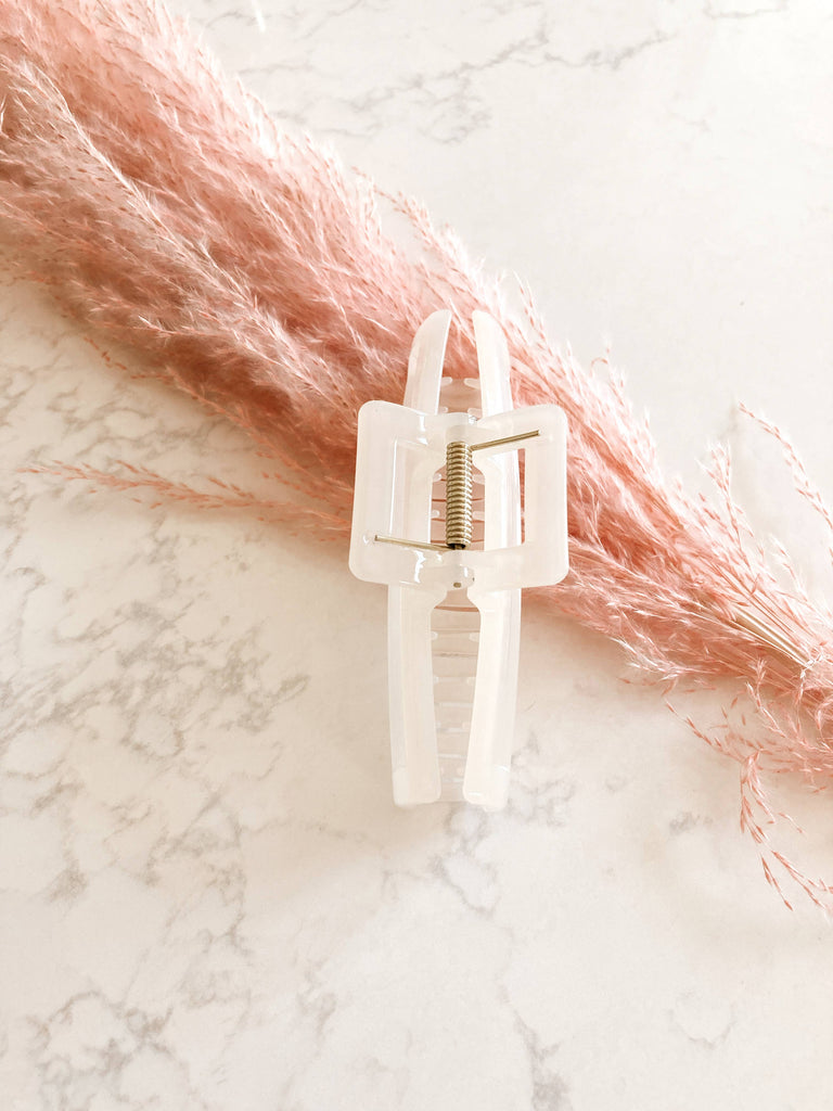 Large *WHITE Gloss Claw Clip