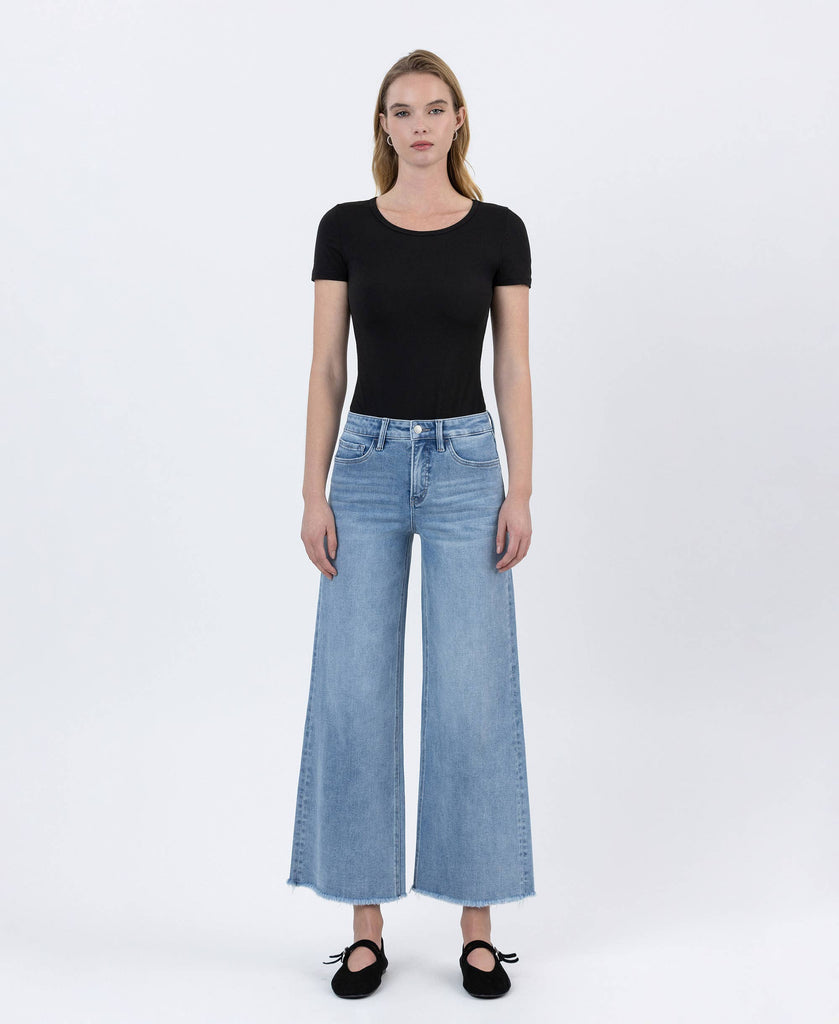 TUMMY CONTROL HIGH RISE ANKLE WIDE LEG JEANS