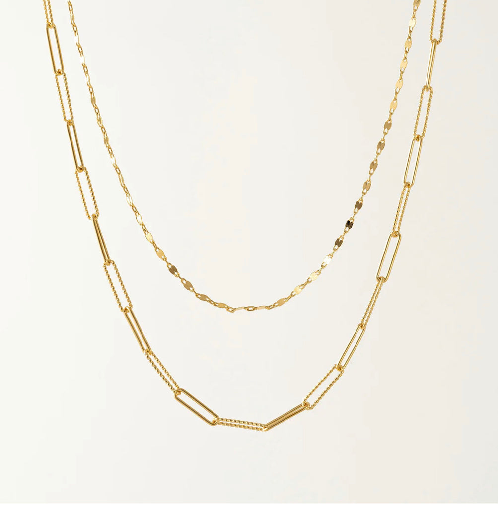 Lover's Tempo - Arlo paperclip layered necklace