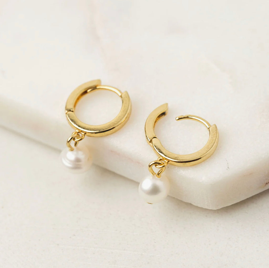 Lover's Tempo -Amari pearl huggie drop earrings