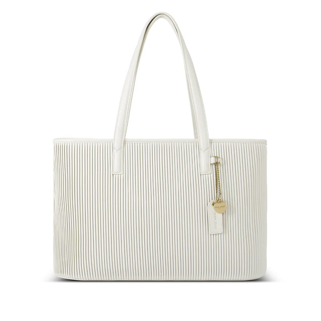 Sadie Tote Coconut Cream Pleated