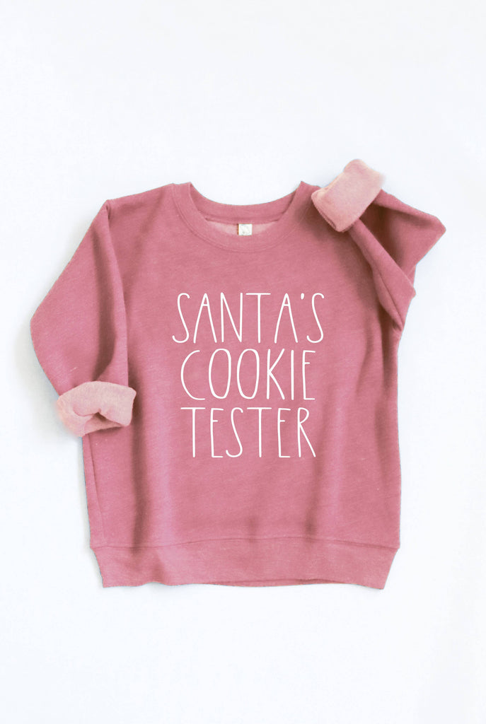 SANTA'S COOKIE TESTER Toddler Graphic Sweatshirt : DARK GREY