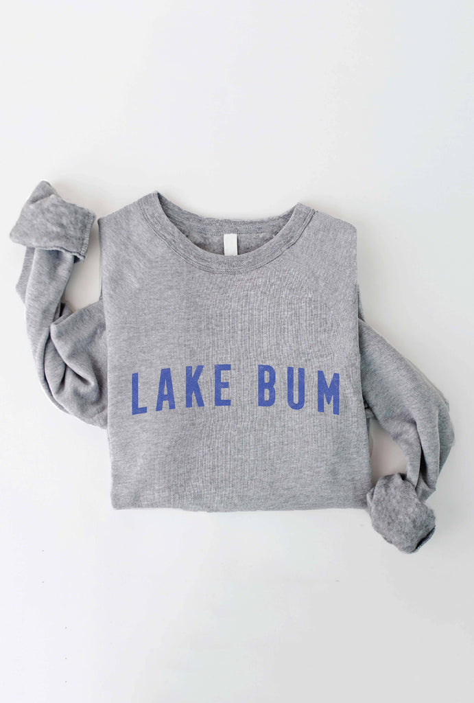 LAKE BUM Graphic Sweatshirt: ATHLETIC HEATHER