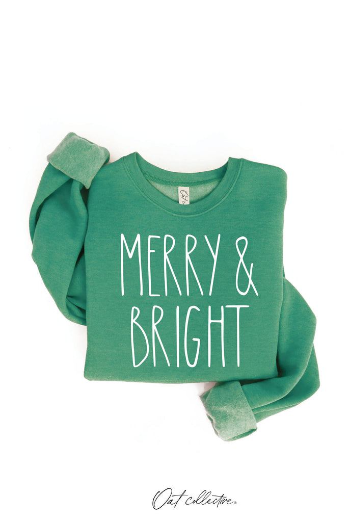 MERRY AND BRIGHT  Graphic Sweatshirt     : MAUVE