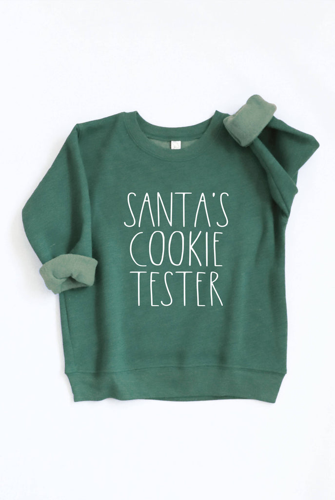 SANTA'S COOKIE TESTER Toddler Graphic Sweatshirt : DARK GREY