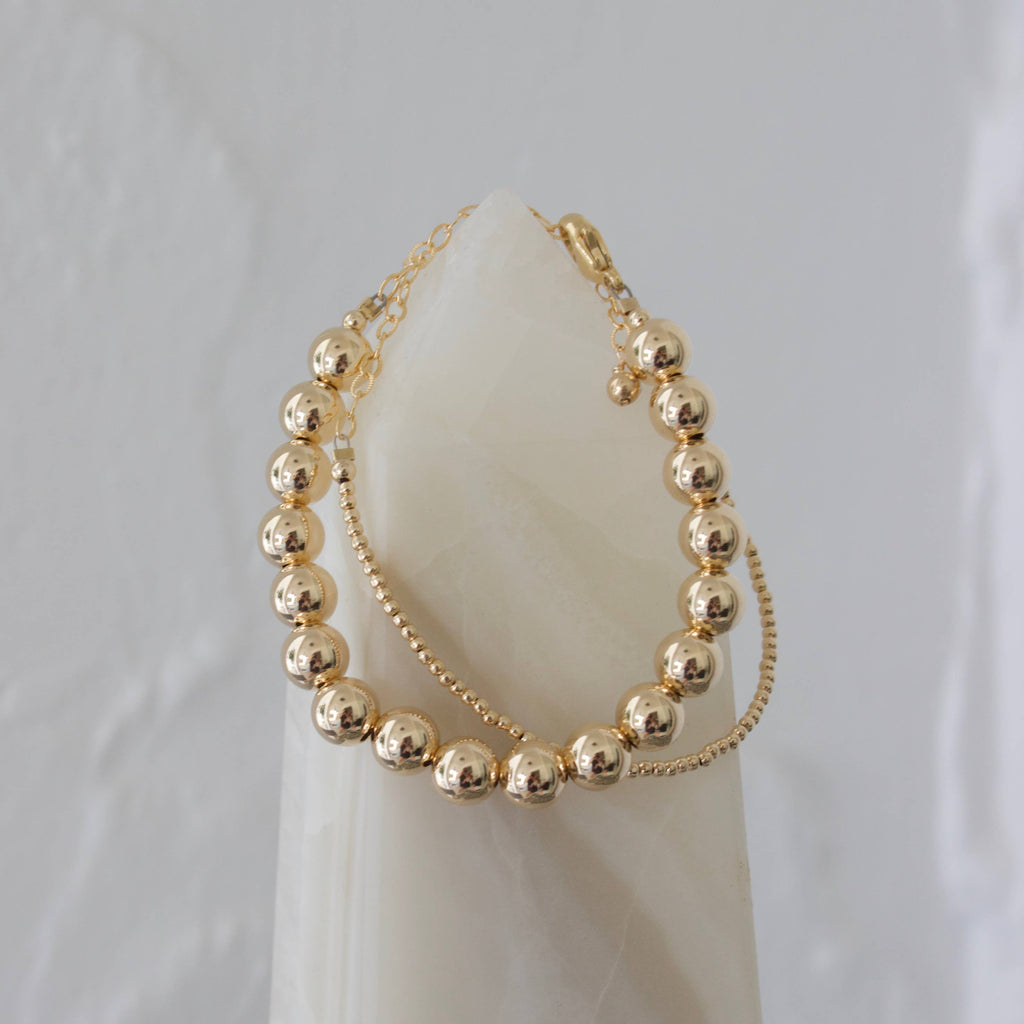 Chunky Gold Filled Round Bead Bracelet