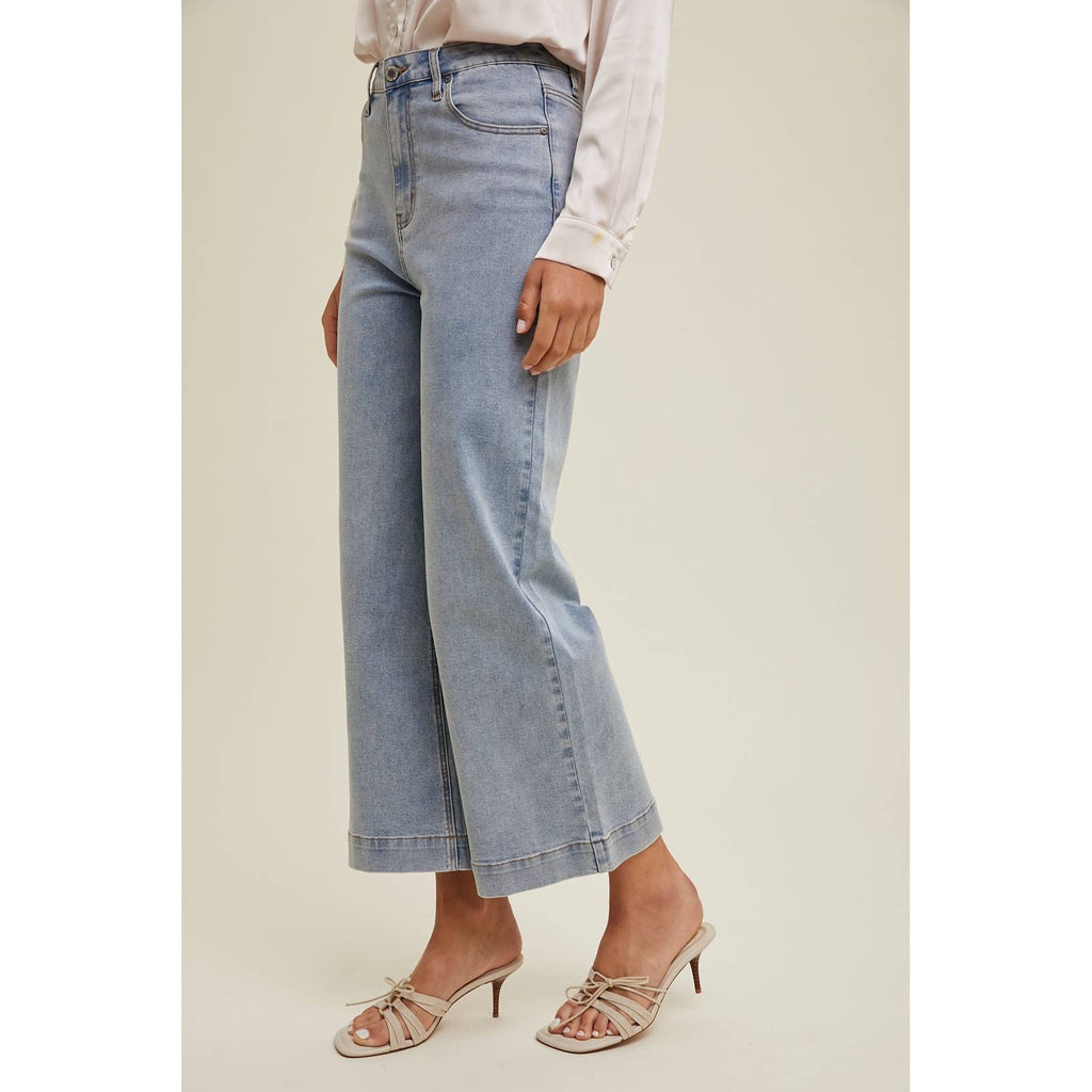 FLARE CROP DENIM PANTS