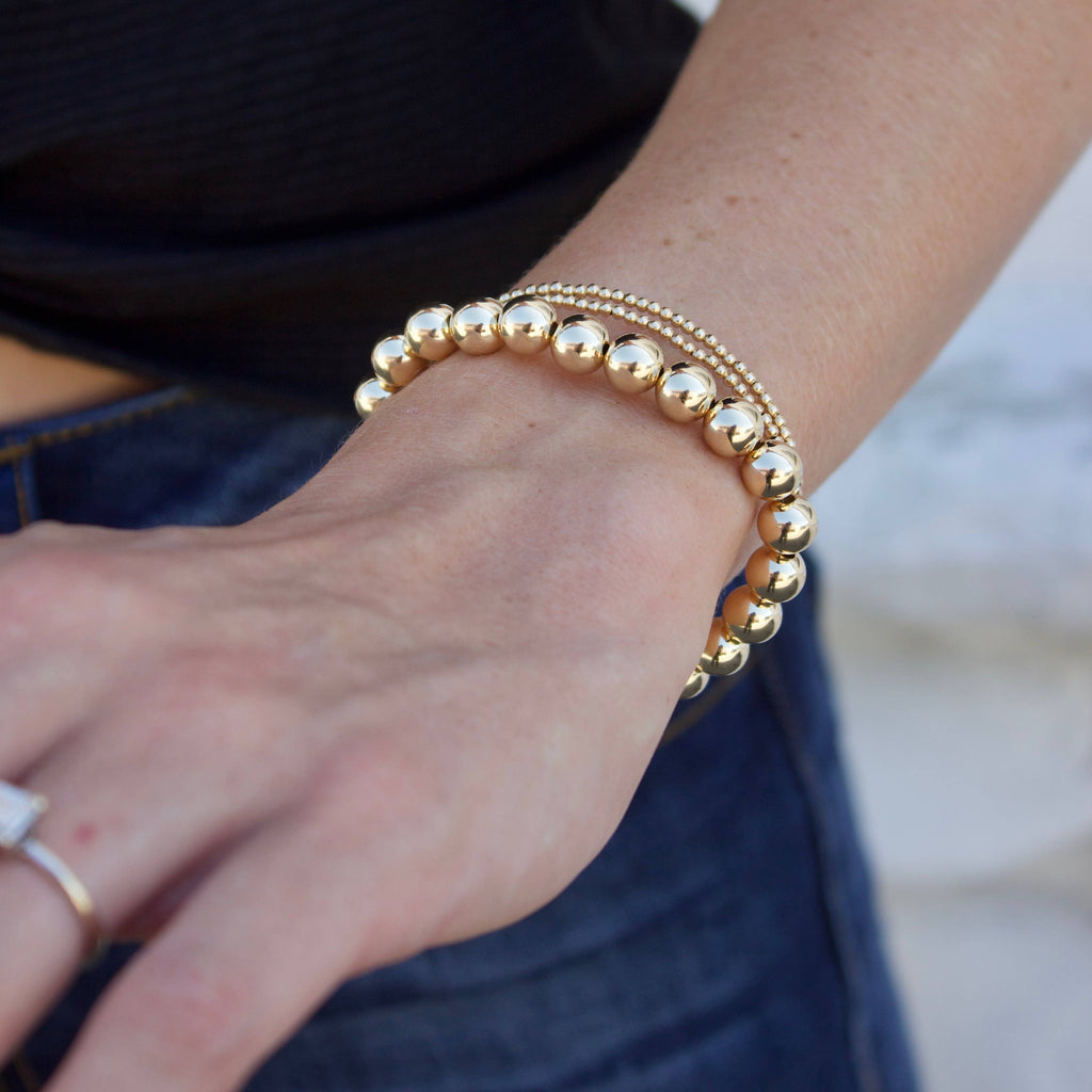 Chunky Gold Filled Round Bead Bracelet
