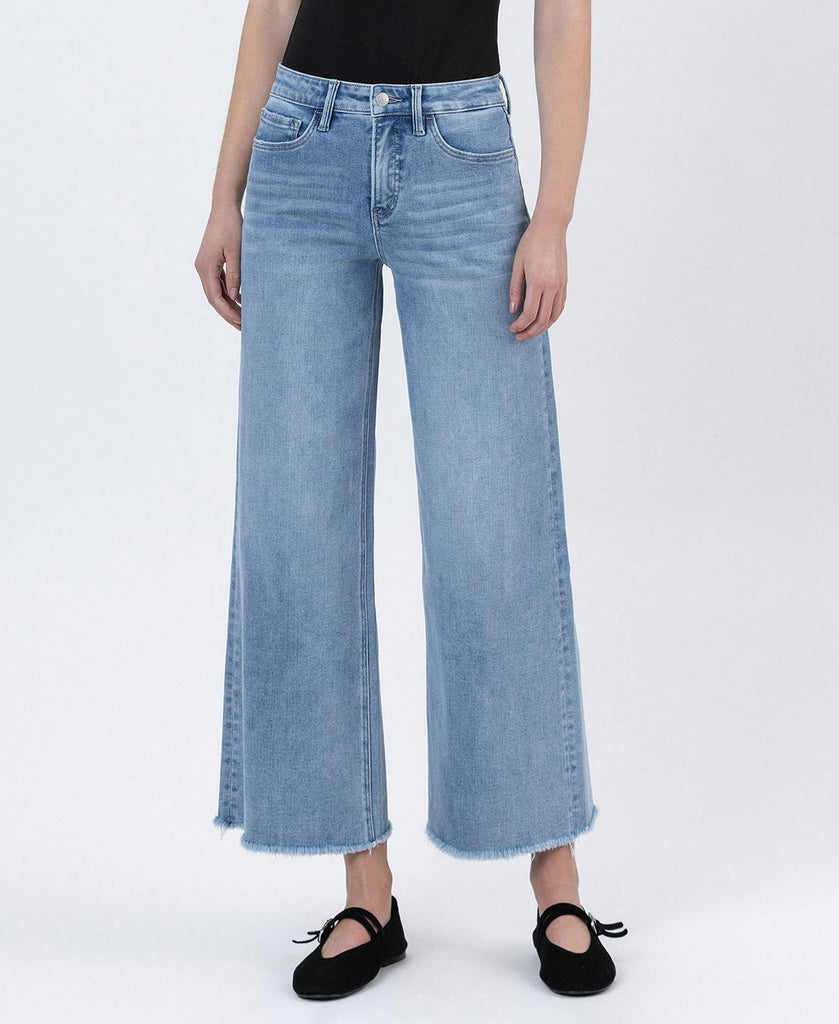 TUMMY CONTROL HIGH RISE ANKLE WIDE LEG JEANS