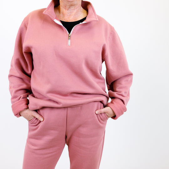 The Sweet Life Rose Blank Basics ~ Adult 1/4 Zip Up Pullovers Regular price