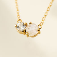 Lover's Tempo Luma Gemstone Necklace Moonstone/White Topaz