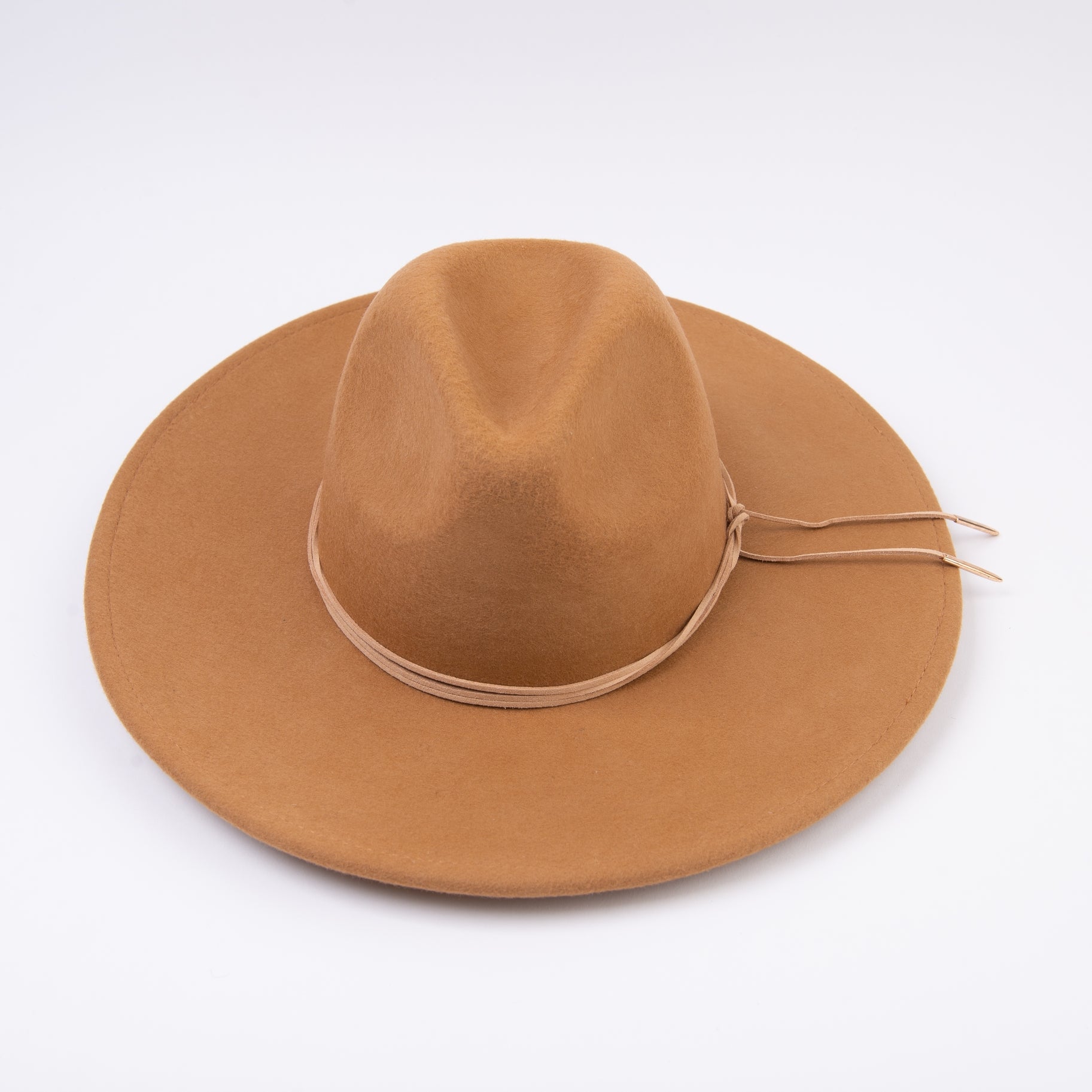 Lucca Couture Woven Straw Hat with Dark Brown Band Unisex Roma Straw Packable Fedora in Multi Brown/Chocolate  main image 2