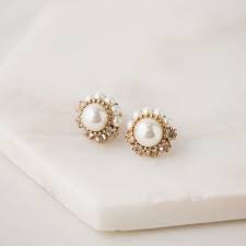 Empress Pearl post earrings