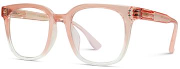 Square Trendy Blue Light Glasses - Light Pink