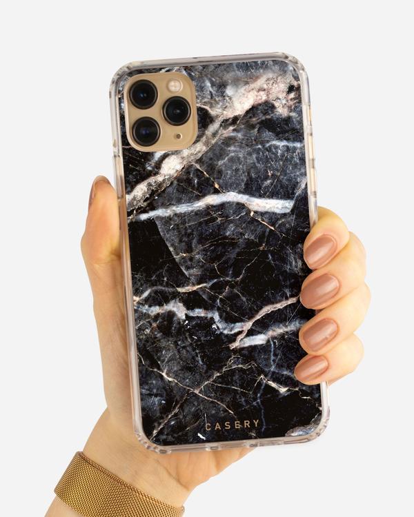 Casery iPhone case black marble