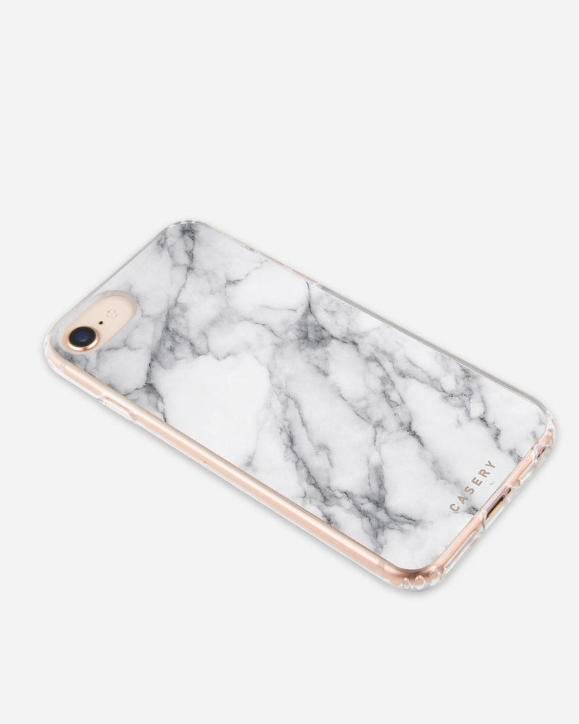 Casery white marble ultra slim phone case