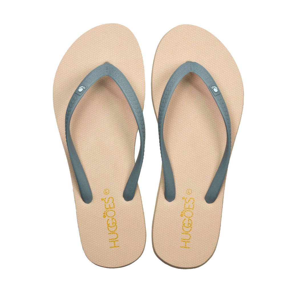 BRAND Aerothotic HUGGOES Misty Womens Flipflops Beige/Grey