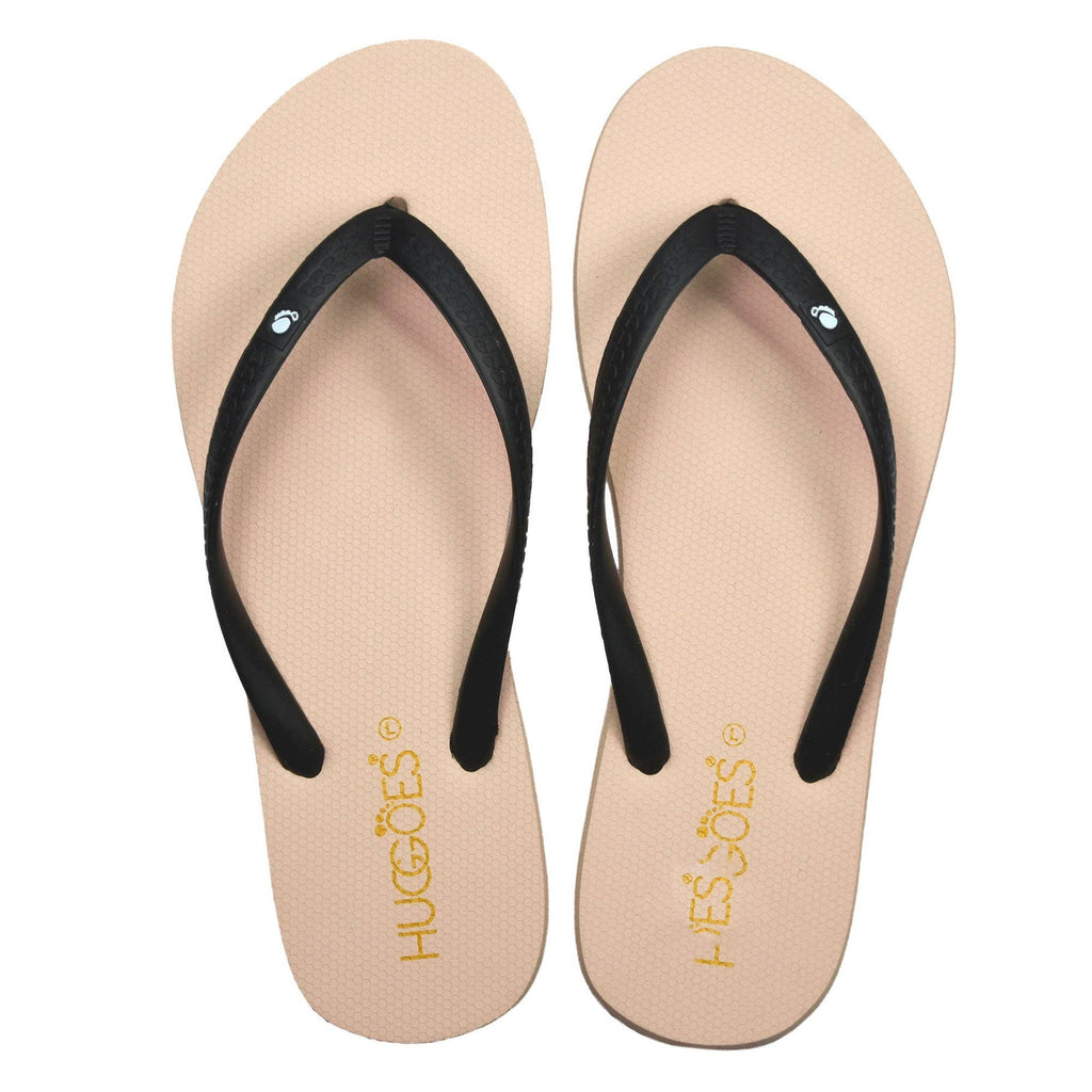 BRAND Aerothotic HUGGOES Misty Rubber FlipFlops Beige/Black