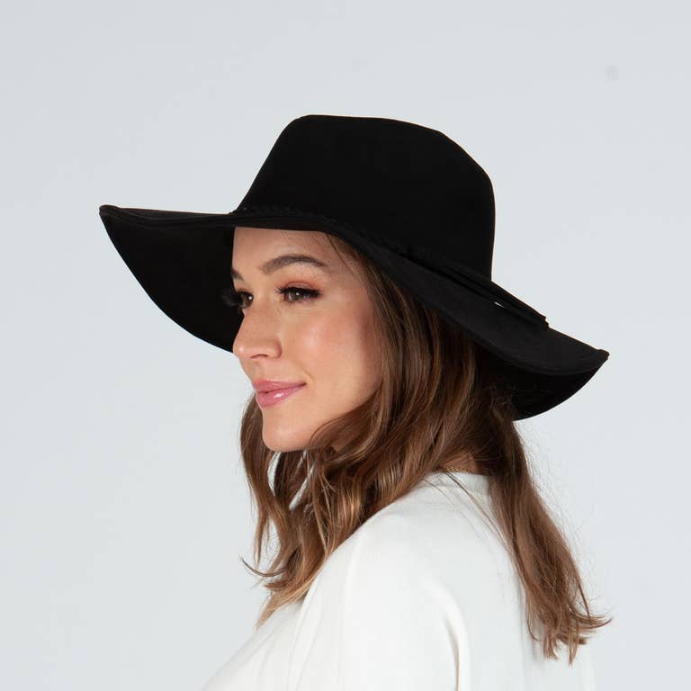 Lucca Braided Fedora - Black