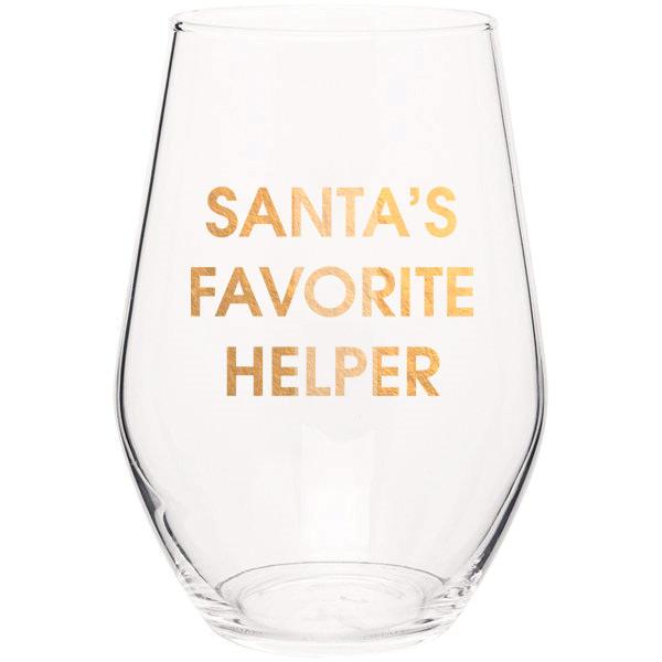 Wine Glass Chez Gagne - Santas Helper
