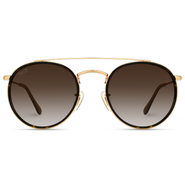 Retro double bridge sunglasses polarized - brown/bronze