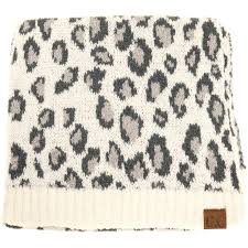 CC Beanie Leopard white scarf